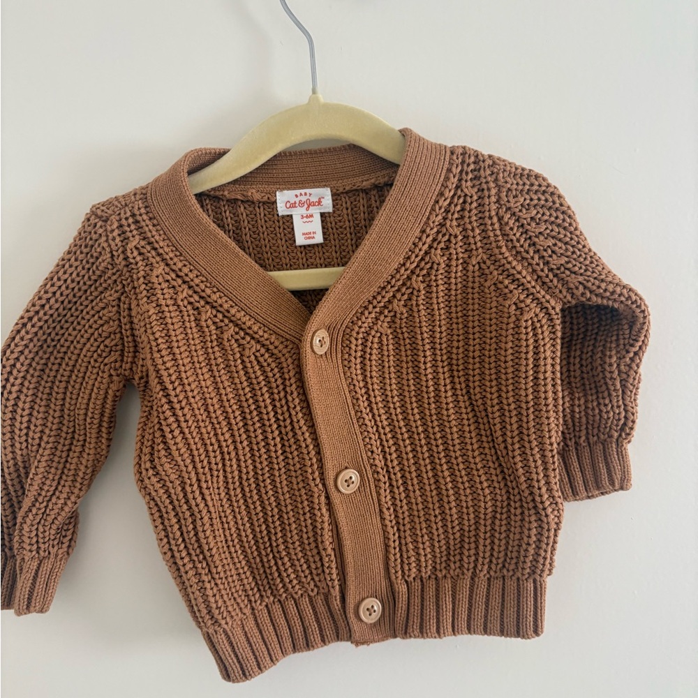 Cat & Jack Baby Cardigan Sweater Light Brown 3-6M